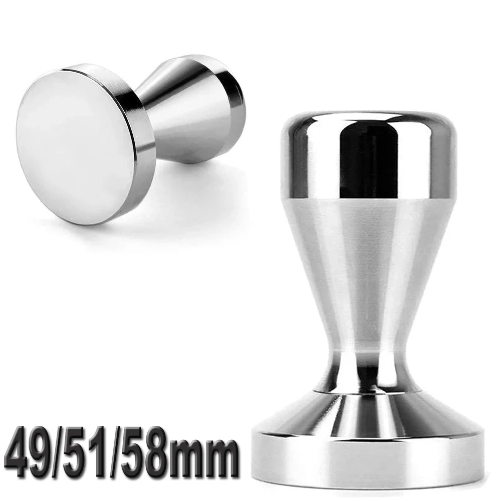 49mm 51mm 58mm Coffee Tamper Flat Base Solid Home Cafe Calibrated Pressure Espresso Coffee Maker Powder Coffee Hammer Tools