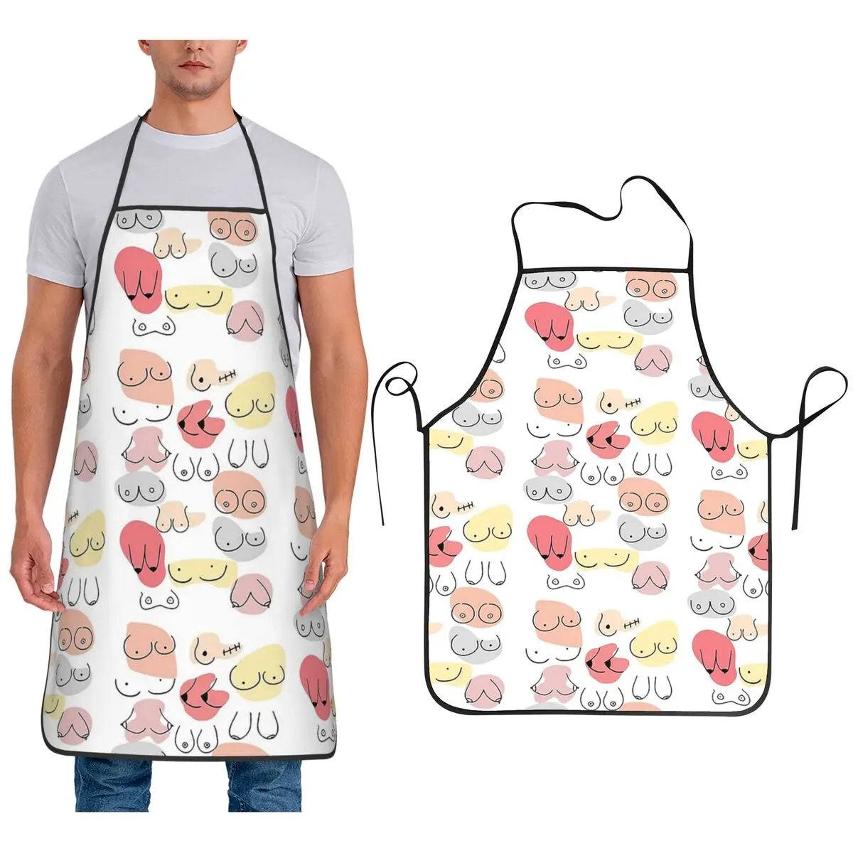 

Boobs Aprons Chef Cooking Cuisine Tablier Sleeveless Bib Kitchen Cleaning Pinafore for Women Men Gardening