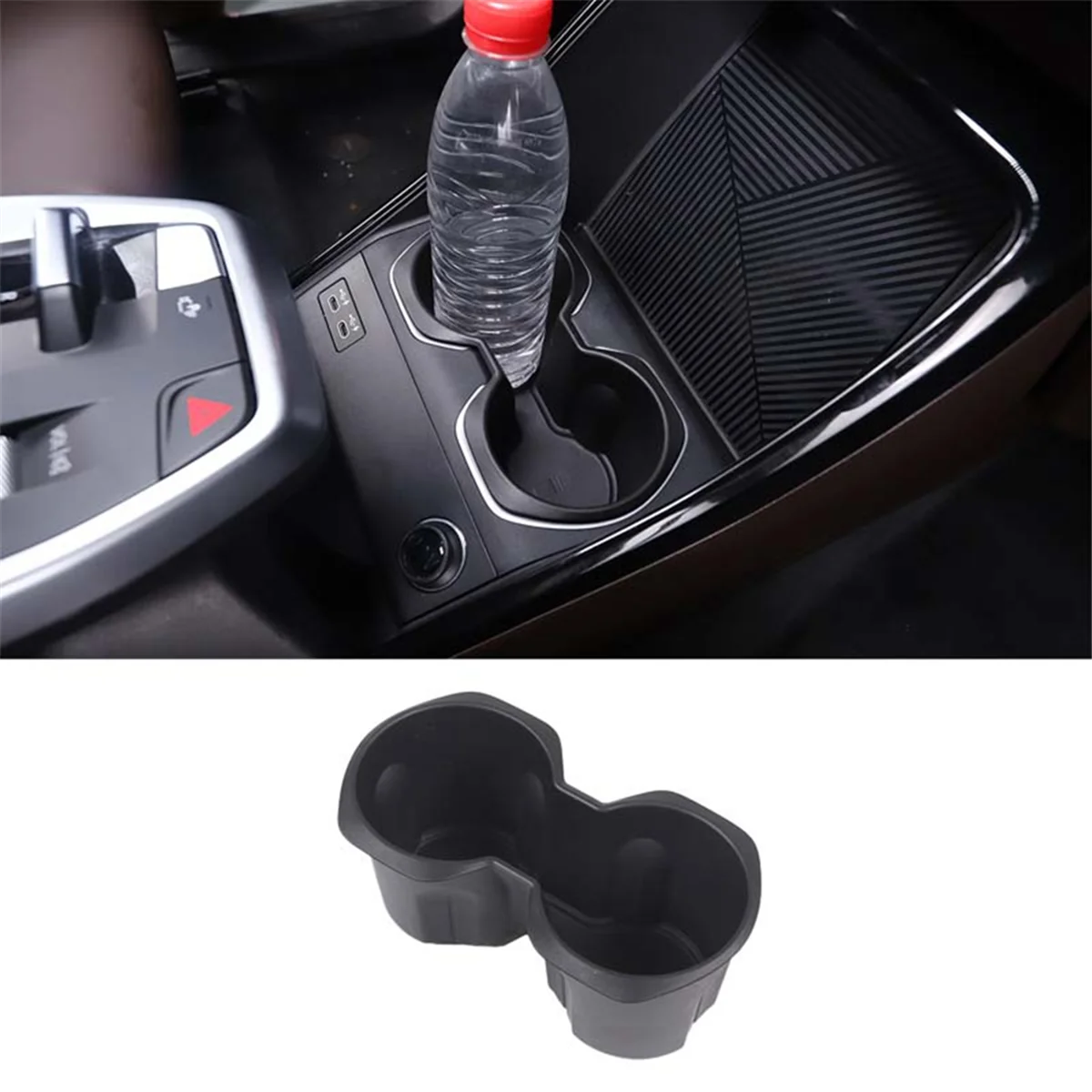 For BMW X1 U11 2023 2024 Car Center Console Water Cup Holder Storage Box Organizer Insert