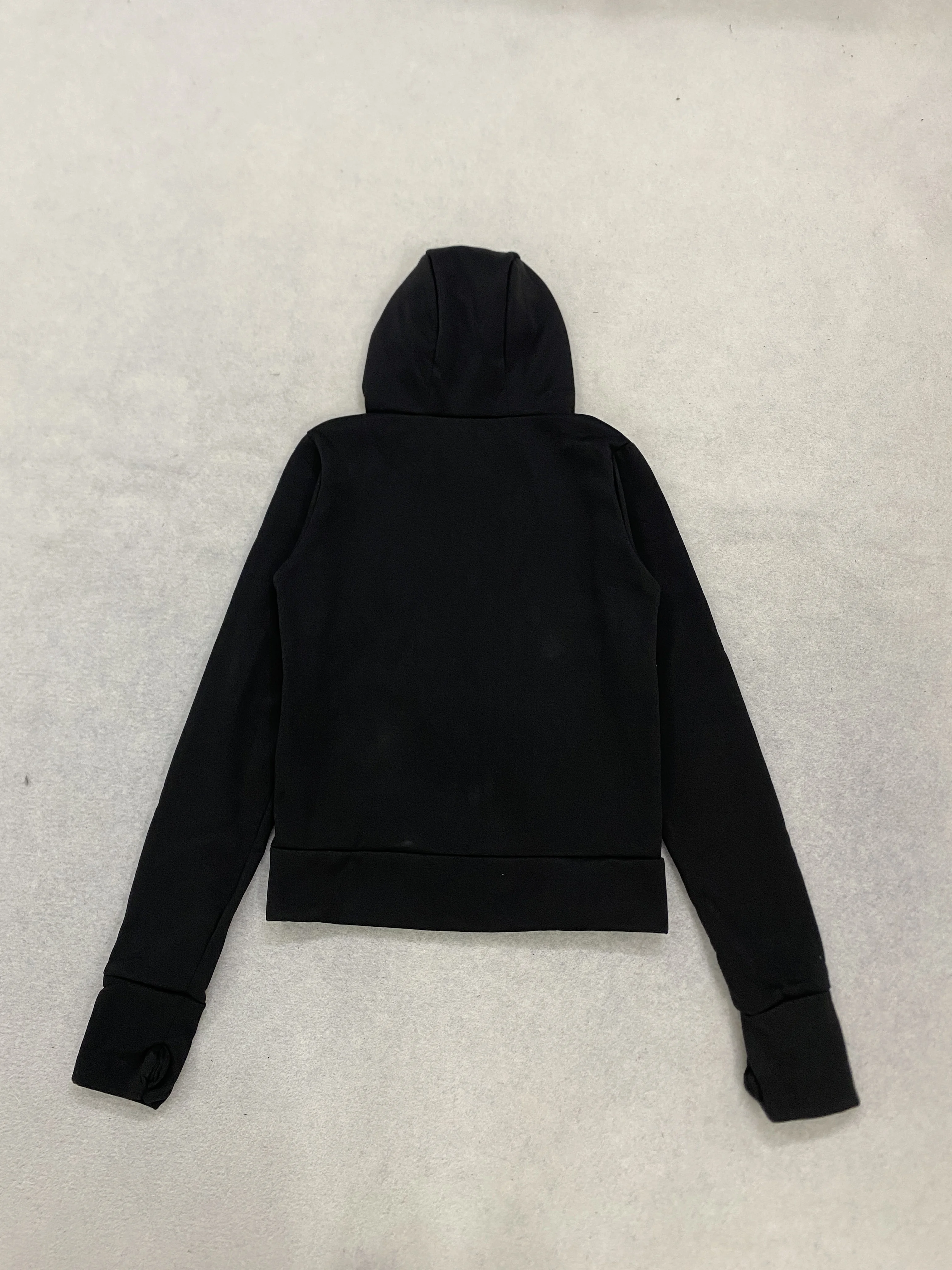 Damen Frühlings- und Herbst-Streetwear Einfarbiger Großer Ring-Zipper Weitgezahnter Reißverschluss Kapuzen-Cardigan Hoodie Gothic Y2K Casual – Detail 10