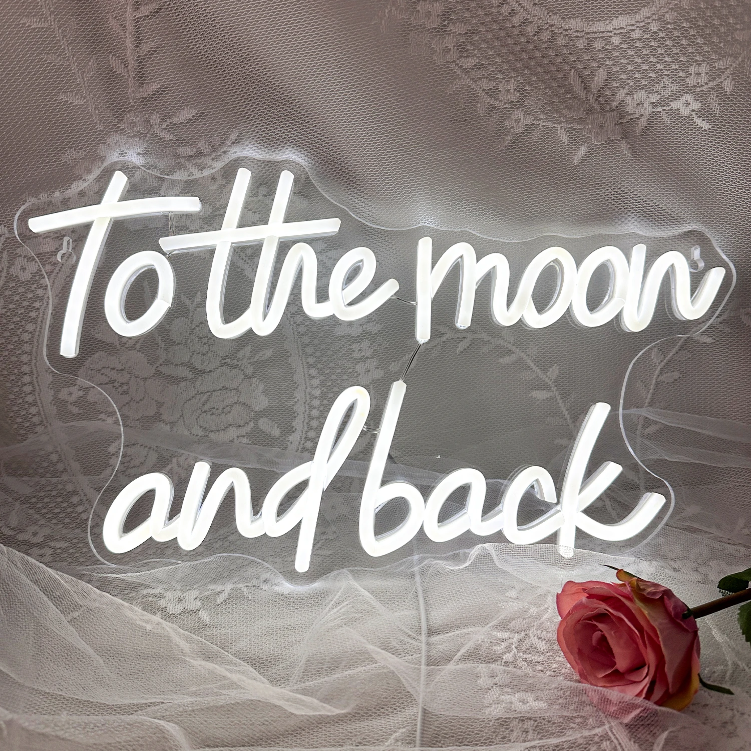 To The Moon And Back Neon Sign Birthday Party Bar Club Hoter Home Led Neon Lights Kid's Bedroom Art Wall Decor Light Up Lamps