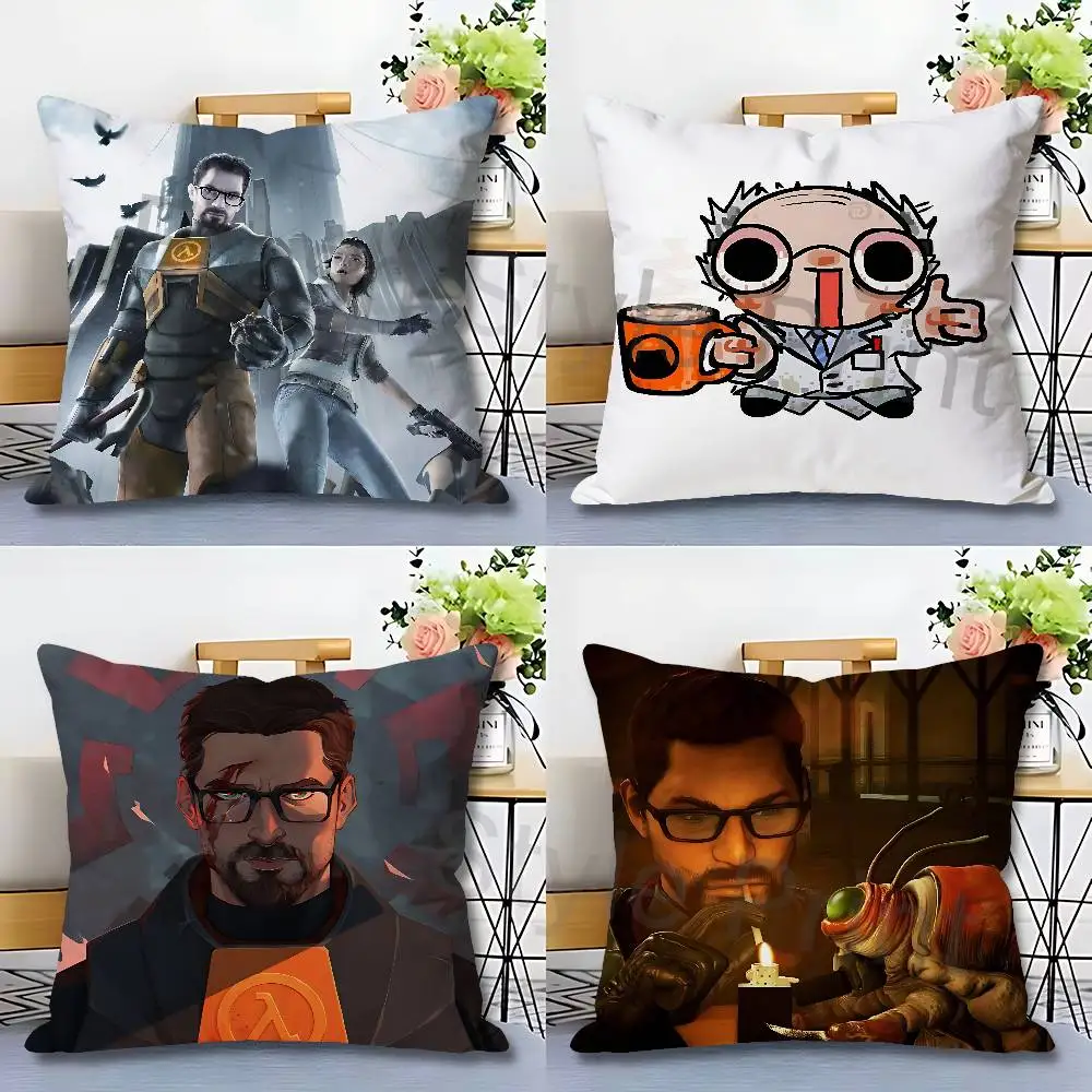 

Game H-Half-L-Life 2 Pillow Cases for Bedroom Living Room Sofa Home Decor Polyester Cushion Cover with Zipper