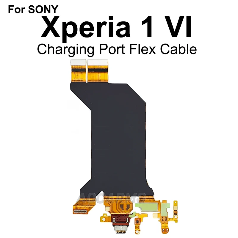 Aocarmo For Sony Xperia 1 VI X1vi XQ-EC72 EC54 Charging Port Dock USB Type-C Power Volume Shutter Key Buttons Flex Cable
