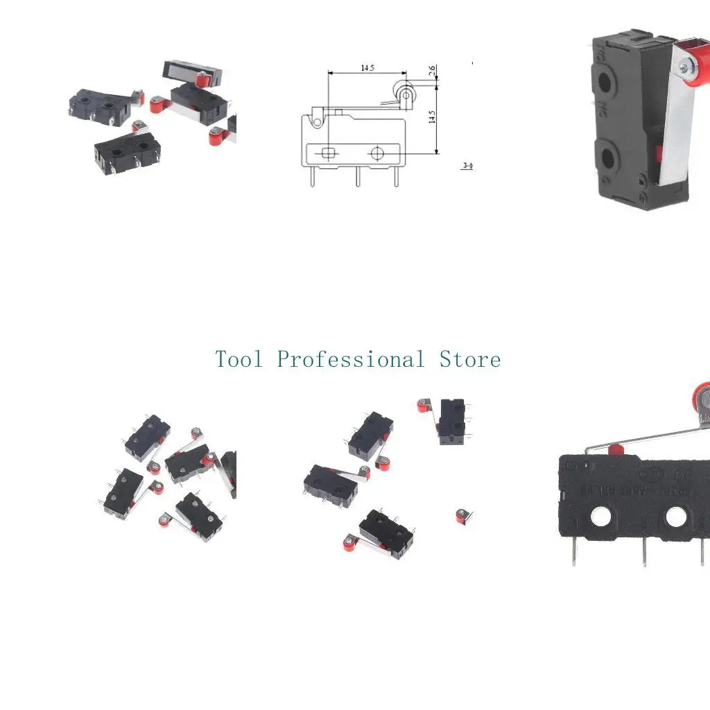 57QF 10 Pieces KW11-3Z 5A 250V Straight Lever Type Micro Limit Switch SPDT 3 Pin Momentary Hinge Roller Lever Micro Switch