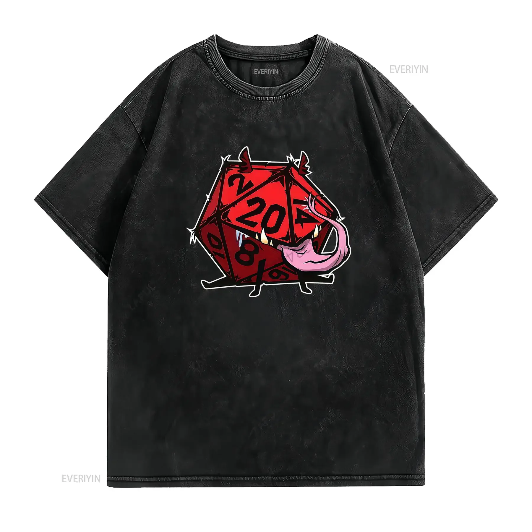T shirt da uomo Dnd D20 Dado Mimic Pup per giochi di ruolo tavolo RPG giocatori con stampa iconica del serate casual e vintage