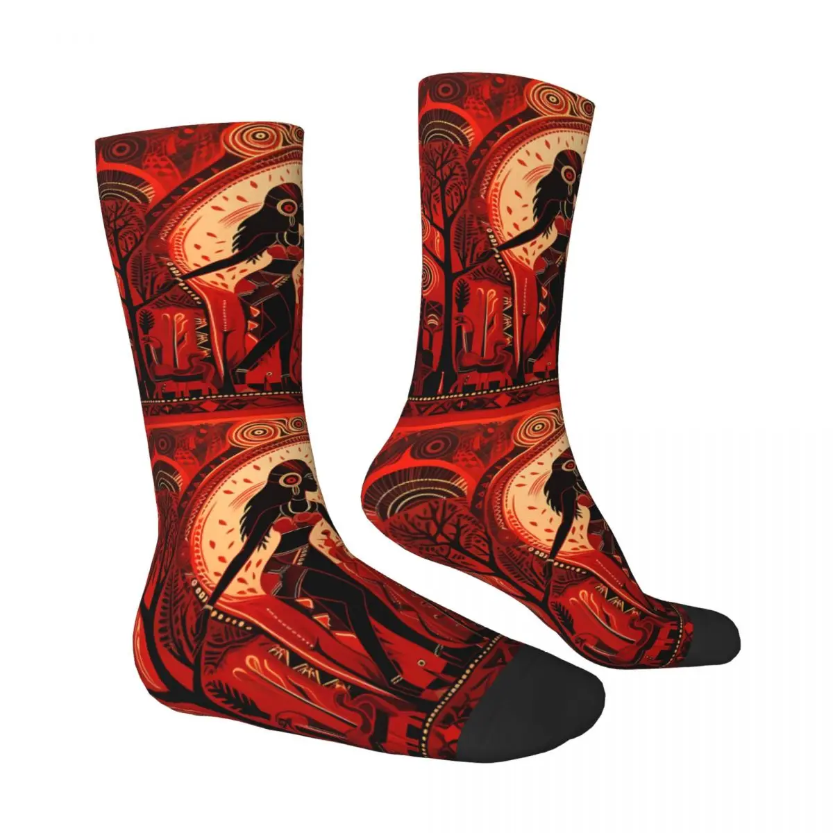 African Women Sock Printed Man Polyester
