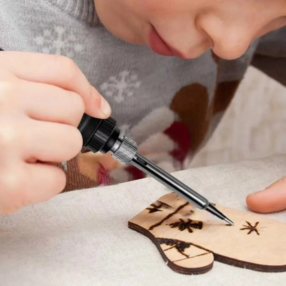 

Комплект насадок для ручки для выжигания древесины с внутренним нагревом, регулируемая температура, тиснение, деревообрабатывающий паяльник, набор головок, регулируемый