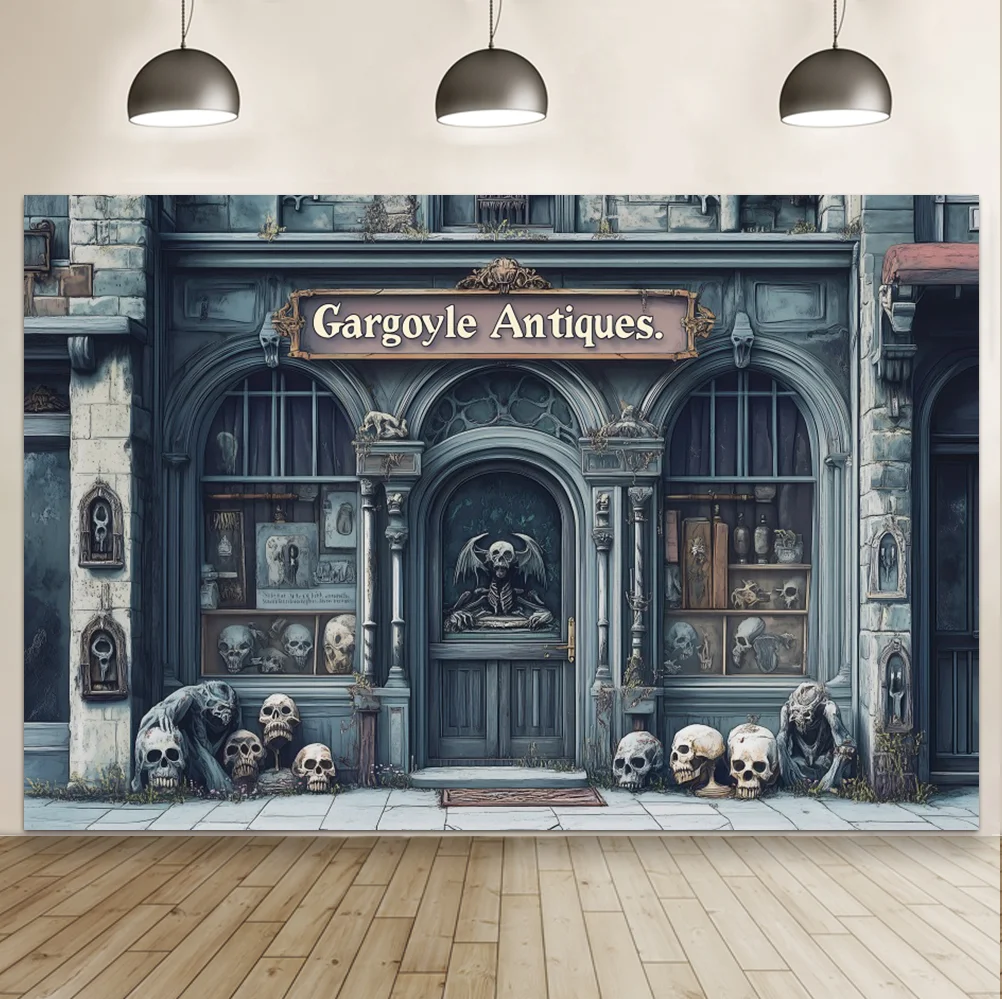 Fondo de monstruo de antigüedades de gárgola, Castillo de terror de Halloween, retrato familiar para niños, fotografía, telón de fondo, accesorios de estudio fotográfico