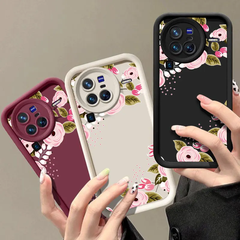 Pretty Flower Fashine Phone Case For VIVO X60 X70 X80 X90 X100 V23 V23E V25 V27E V27 V29 V30 V40 5G Shockproof Soft Cover Shell