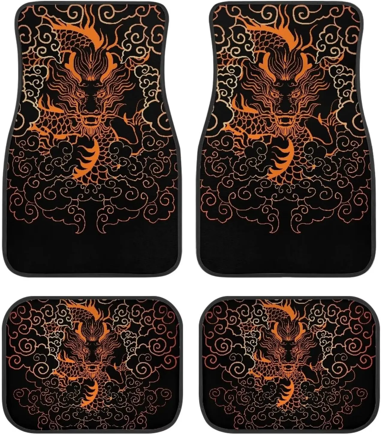 

Dragon 4 Piece Set Of Car Floor Mat Vehicle Front Rear Carpets Mats All Weather Protection Car Interior Carpets Universal