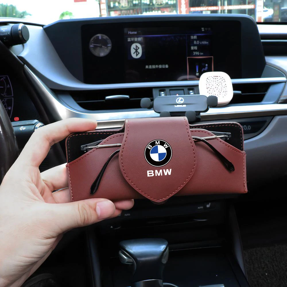 1pc Car Sun Visor Glasses Clip Sunglasses Protect Case Accessories For BMW M E46 E90 E60 F30 E39 F10 E87 E36 Performance Serie 1