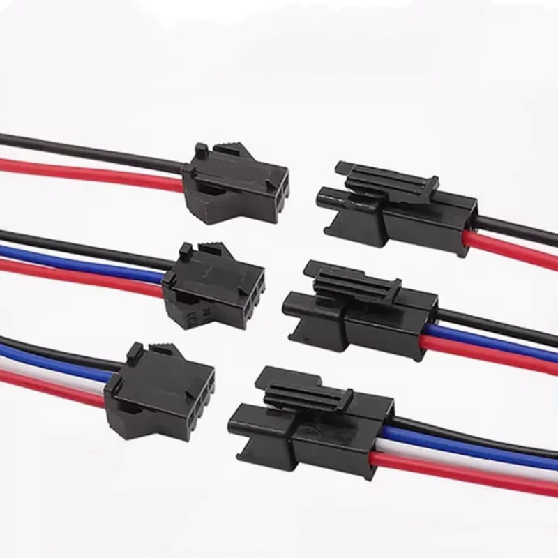 5pairs 10cm Long SM 2.54mm 2Pin 3Pin 4Pin Plug Male Female Wire Connector Cable LED Connector