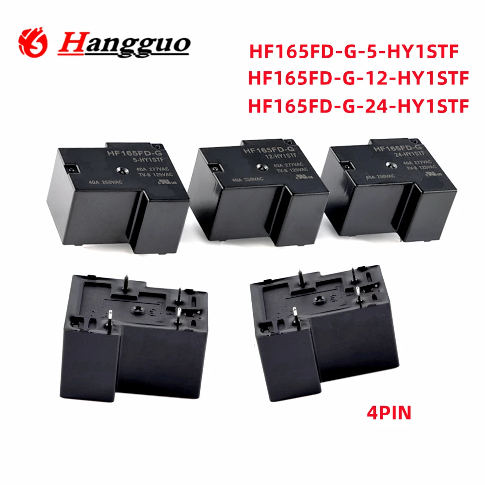 5PCS/Lot Relay HF165FD-G-05-HY1STF HF165FD-G-12-HY1STF HF165FD-G-24-HY1STF 4PIN  group normally open small High power