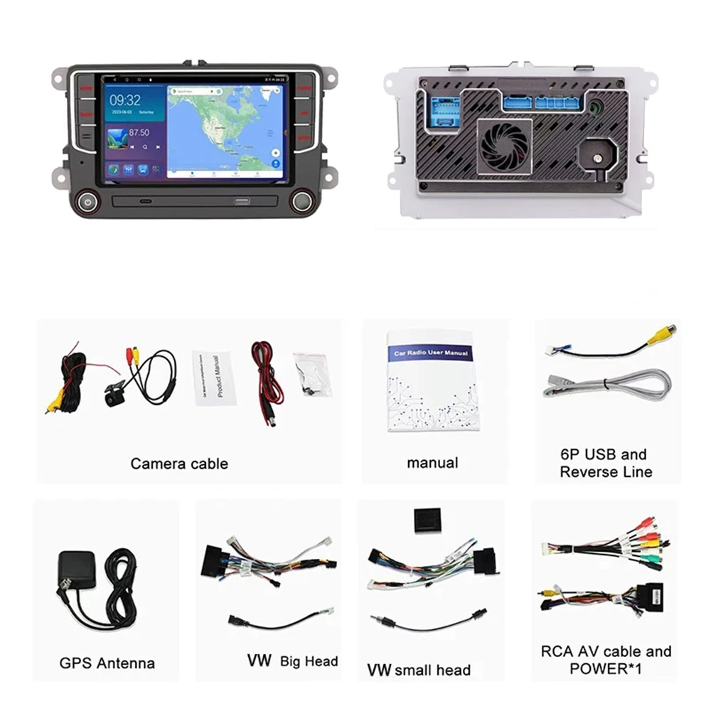 7 "4 + 64GB لشركة فولكس فاجن باسات 2010-2015 راديو ستيريو بالسيارة أبل Carplay أندرويد السيارات FM GPS BT رئيس وحدة التحكم في عجلة القيادة