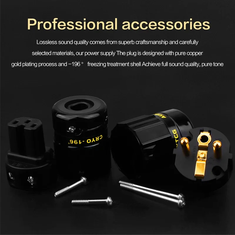 YYTCG G2 1pair 24K Gold Plated EU European Schuko Power Connector IEC Plug High quality EU Power Plug - Image 5
