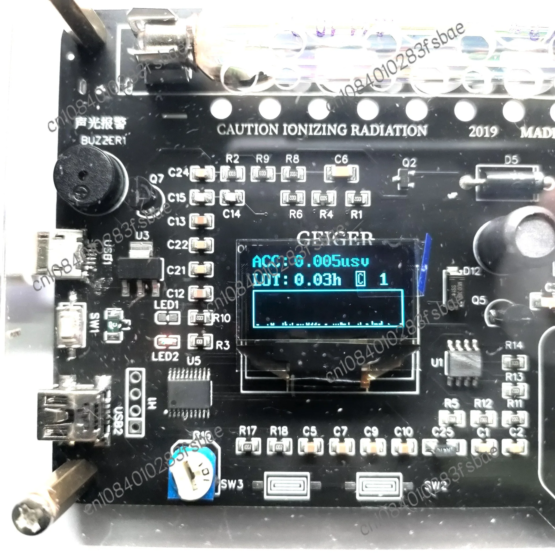 Suitable for Nuclear Radiation Detection Assembly DIY Geiger Tube Kit Module Nuclear Radiation Detector OLED Display