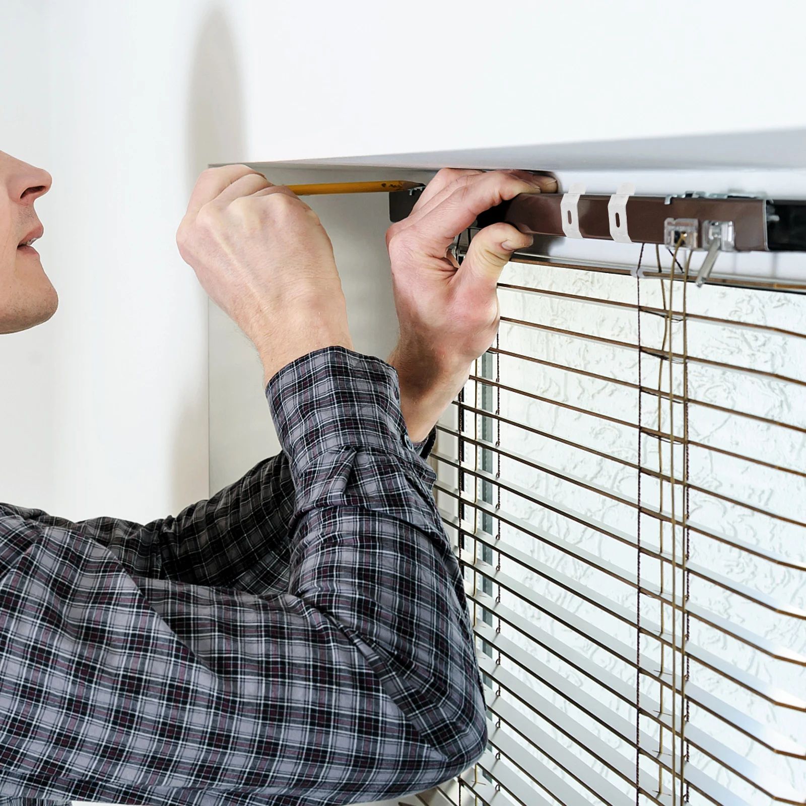 10 Stück Edelstahl-Vorhang-Montageclips, Top-Code-Vorhang-Hardware-Blätter, vertikales Jalousien-Zubehör, Fenster-Hardware