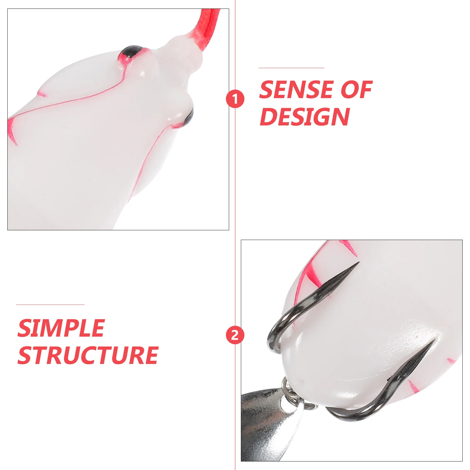 

Thorny Frog Bait Lure Treble Hooks Fishing Black Tube Fake Artificial 3D Eyes Bright Colors High Simulation Strong Temptation