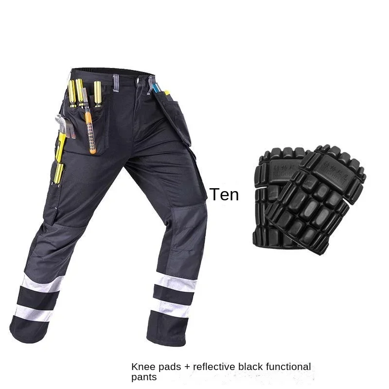 Reflektierende Streifen Arbeitskleidung Anzug Verschleißfeste Autoreparatur Maschinenreparatur Schmutzabweisende Asche Outdoor Sicherheit Arbeitsschutz C