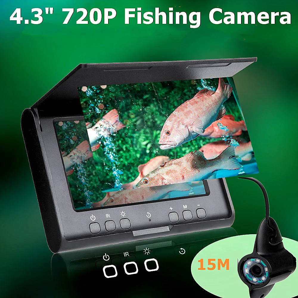 Underwater camera for fishing fish finder 720P HD 4.3 INCH IR LED Night vision fishing video camera for winter fishing ice Sea