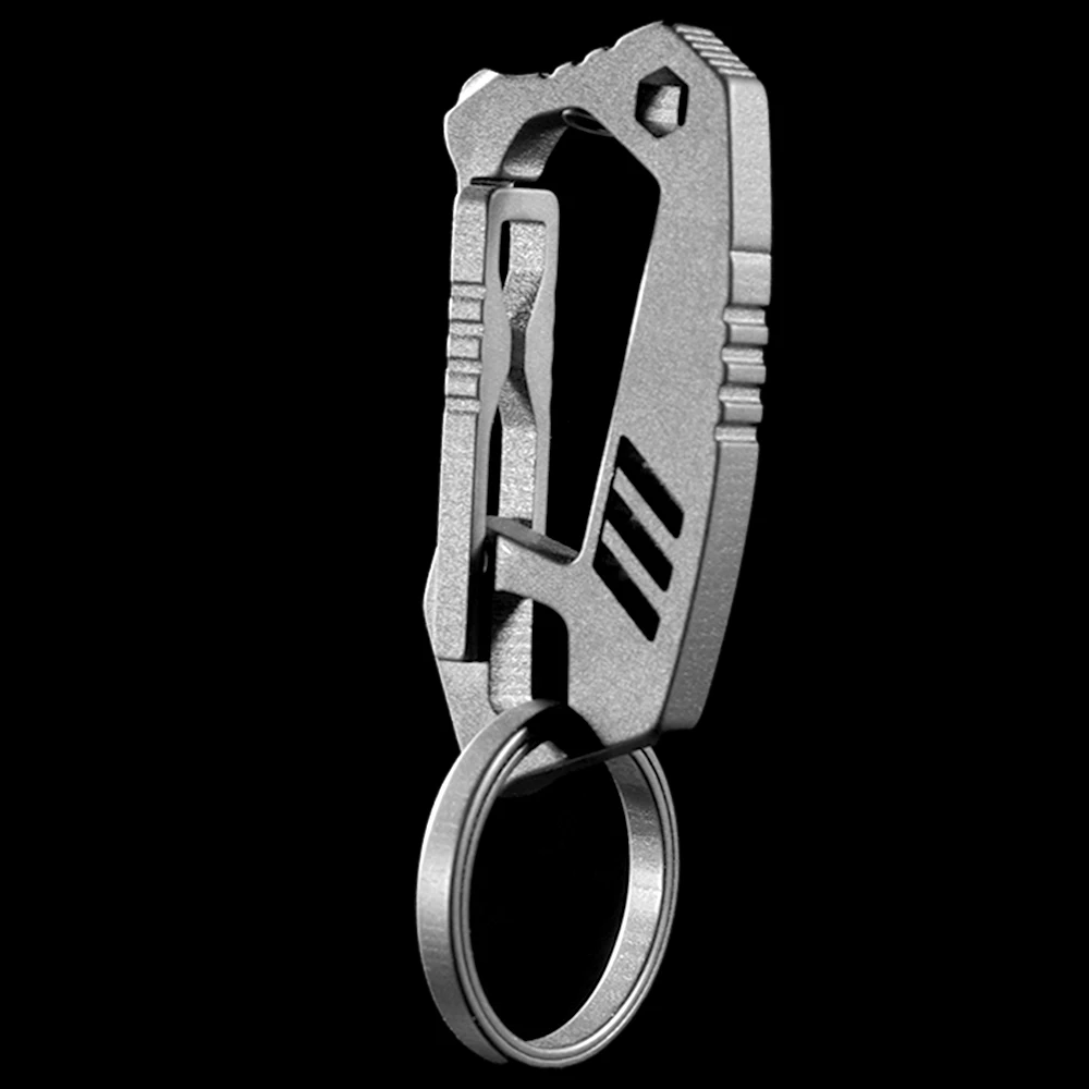 High Quality Men's Waist Hanging Car key Chain Key Ring Super Light Titanium Alloy Mechanical Press Keychain Creative Gifts