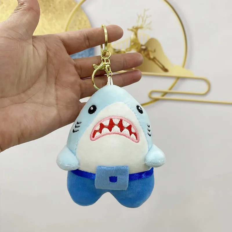 15cm Cute Simulation Shark Plush Pendant Toys Soft Cartoon Whale Stuffed Doll Backpack Keychain Bag Pendant Kids Birthday Gifts