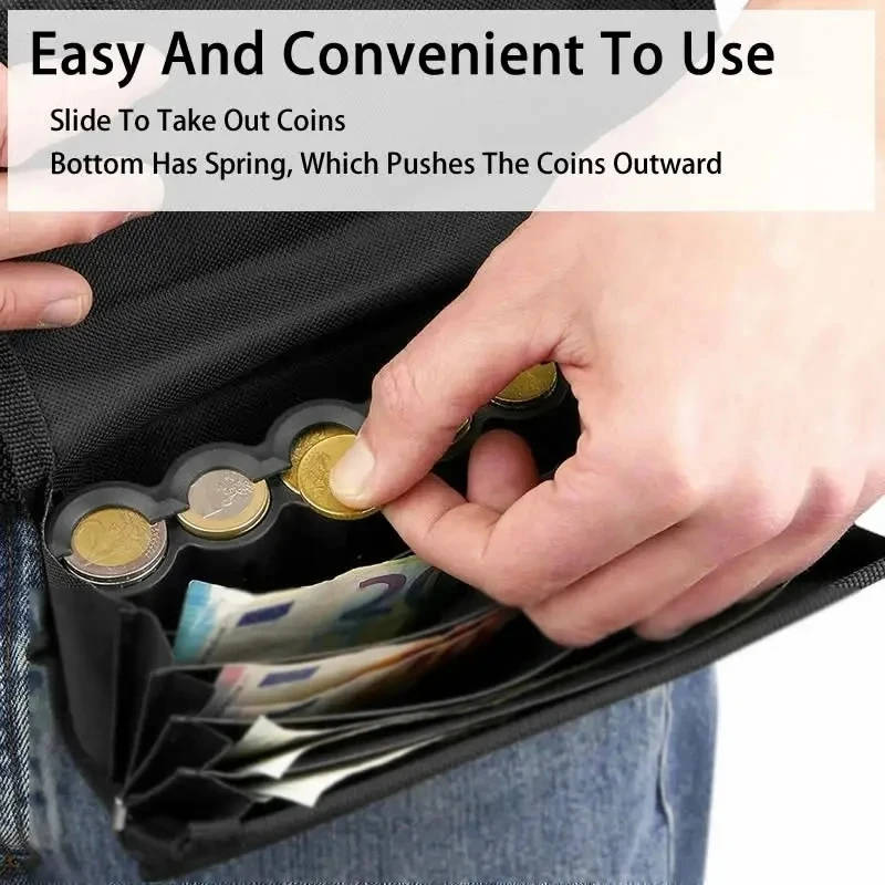 Creative Portable Multi Pockets Euro Wallet Waist Bag 8 Slots Coin Storage Euro Coin Holder For Cash Money Bill Safe Fanny Pack