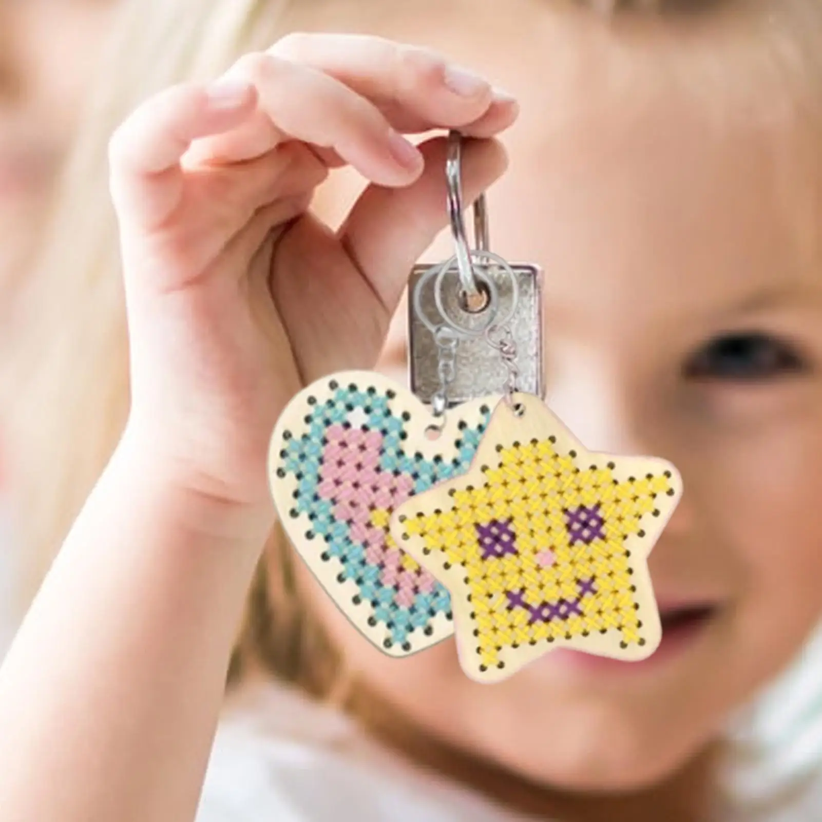 Borduurpakket voor beginners Kinderen Beginners Borduurpakket Houten hart Naaien Knutselen Kunst met draden Naalden voor thuisstudio