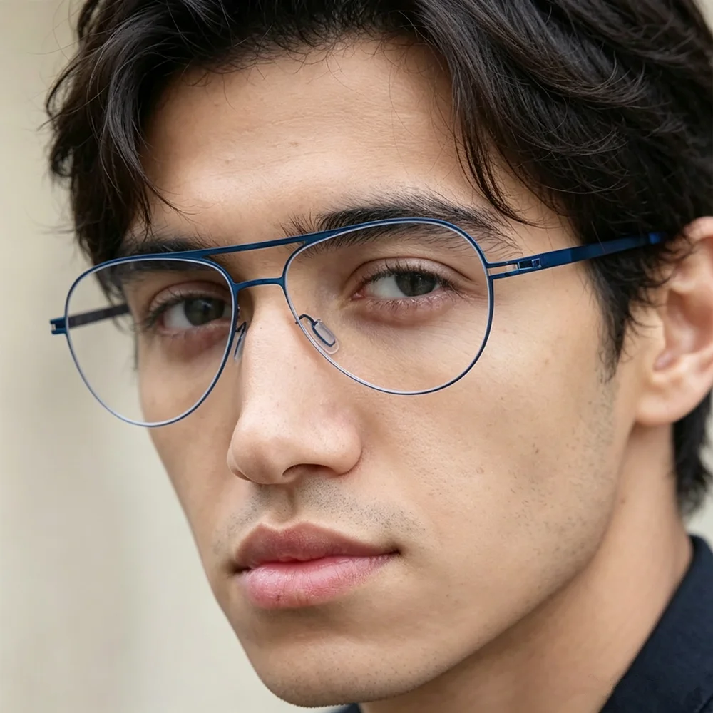 Brand Design Screwless Oval Glasses Frame Men Women Pilot Optical Eyeglasses Prescription Spectacles Ultralight Colour Eyewear