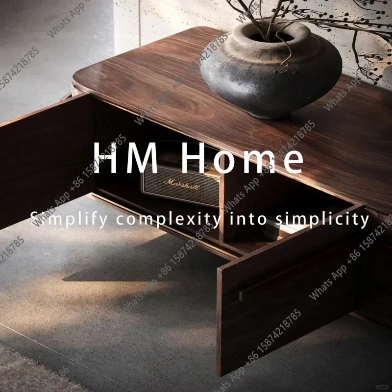 I HEk Medieval Style Modern Simple Light Luxury Wooden TV Cabinet, Locker, Advanced Hammer Pattern Floor Cabinet S