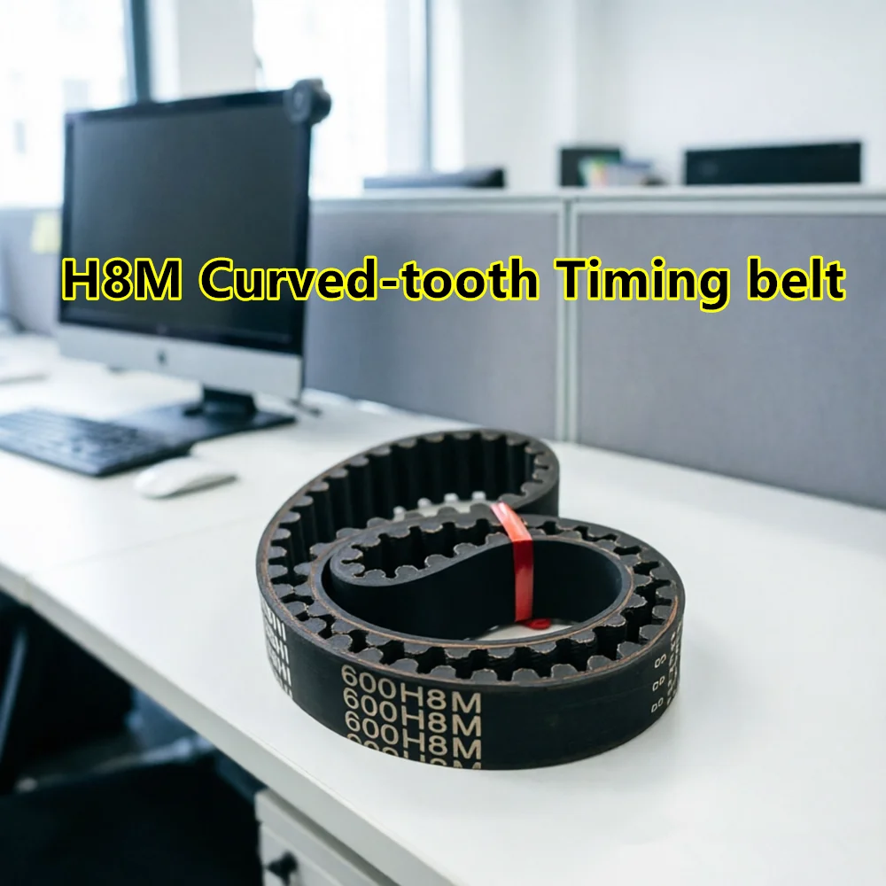 H8M Pitch 8mm Curved Teeth High Torque H Series Timing Belt 560H8M~1896H8M Replacement PowerGrip HTD 8M Mechanical Drive Belt