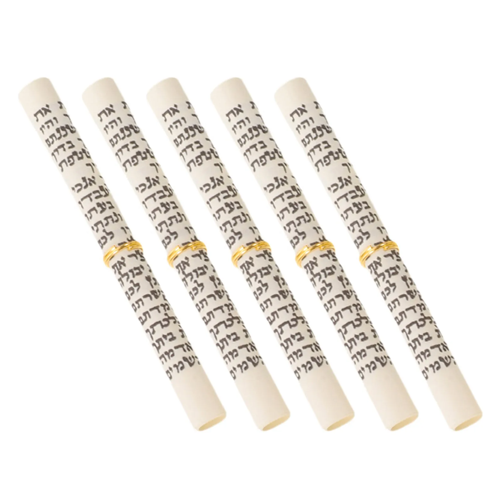 5Sets Jewish Mezuzah Scrolls Kosher Handwritten Hebrew Script Prayer Scrolls Blessing Plaque for Door Entrance Decor