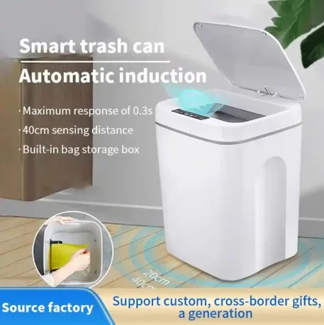 16L Smart Trash Can Dustbin Automatic Touch Bathroom Garbage Toilet Recycle Waste Bin Kitchen Sensor Basket for Rubbish Bucket ￼