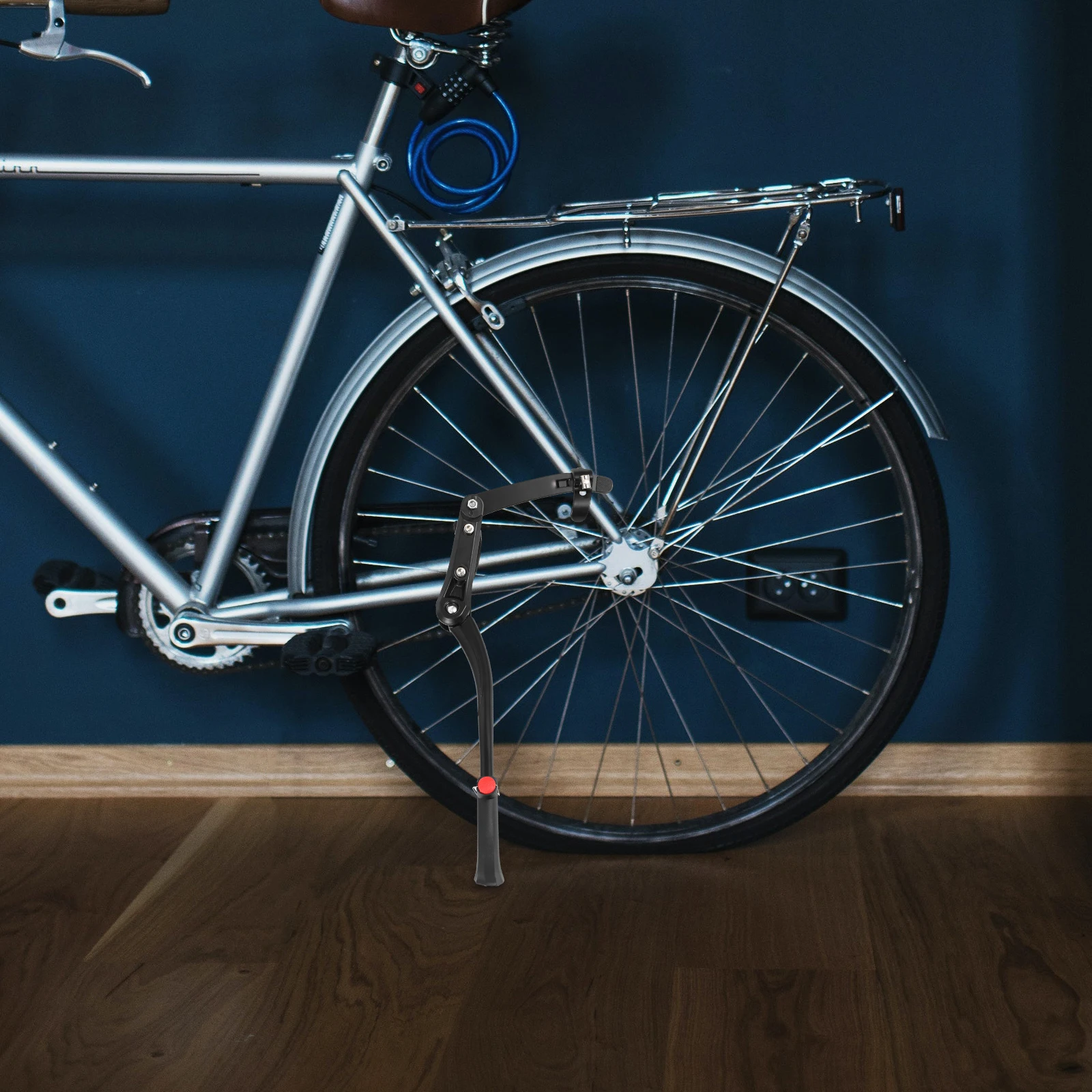 

Adjustable Kickstand for Bicycle Side Mount Heavy-Duty Aluminum Alloy Bike Leg Support Easy Install Fit Chain Stay Neck Parking