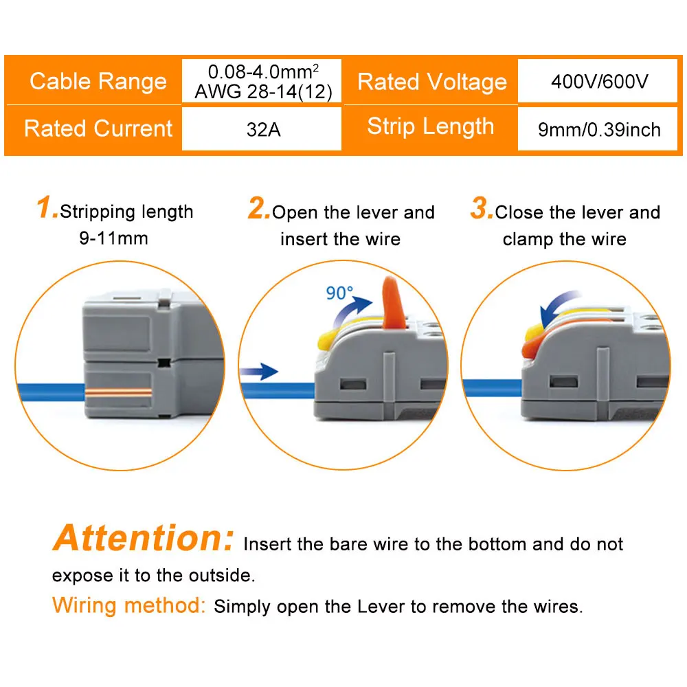 1 in multiple out Quick Wiring Connector Universal Splitter wiring cable Push-in Can Combined Butt Home Terminal Block SPL 222 image 4