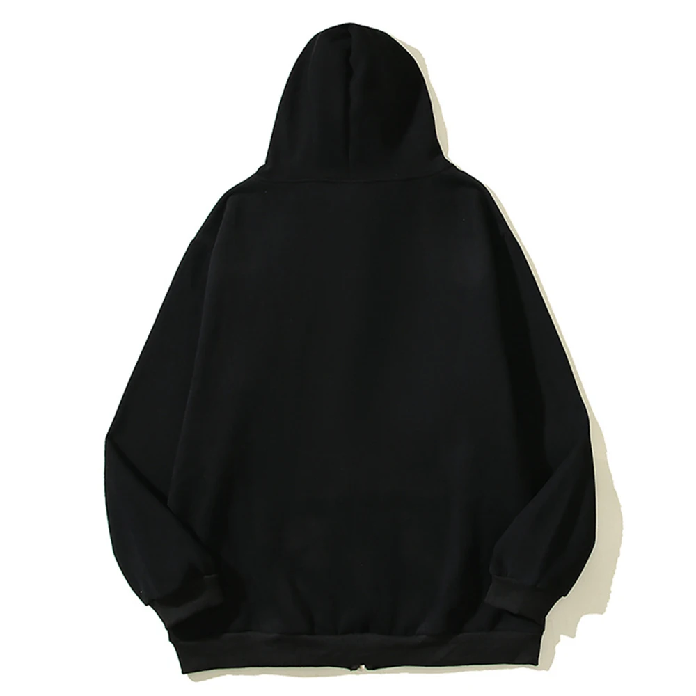 Iron Diamond Cardigan Hooded Man Zipper from Hat Streetwear Men's Sweatshirts and Hoodies Black Fleece Material