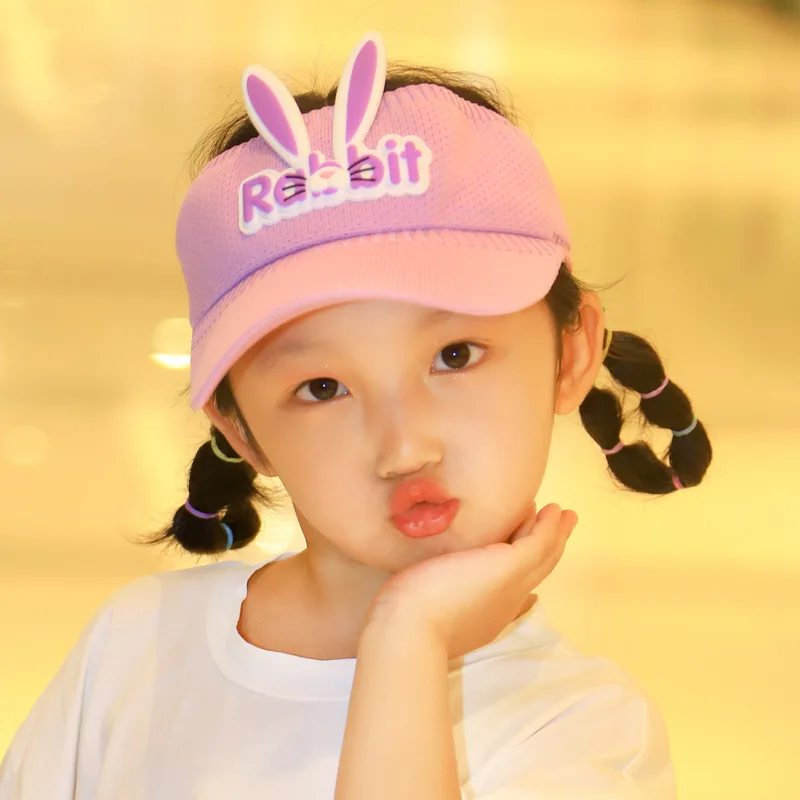 

Детская кавайная шапка с милыми мультяшными крыльями кролика, козырьки для детей, мальчиков и девочек, новая хлопковая полая детская пляжная кепка с козырьком, аксессуары