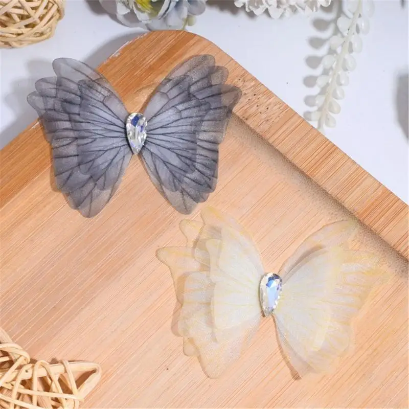2026 New 10Pcs Tulle Butterfly Applique Craft Kits Garment Hair Clip Project Accessory