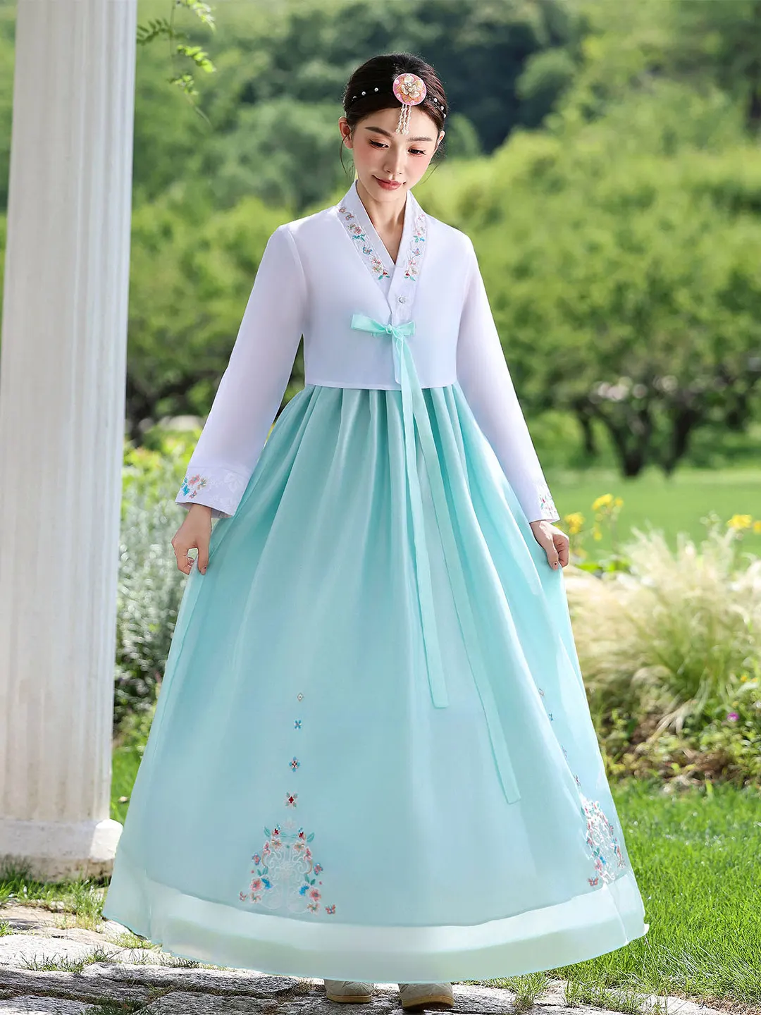 

Traditional Korean Costume Stage Photoaphy Travel oot Dance Performance Clothing Ethnic Hanbok Women's Faion Portrait