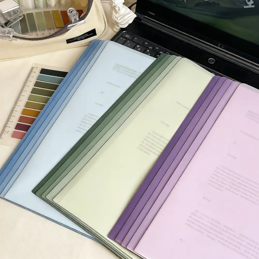 A4 Gradient Portfolio Folder Thickened Plastic Document Holder Organizer For School Exam Papers Bills Filing Stationery