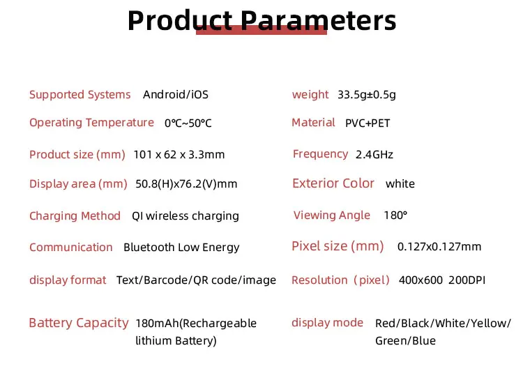 3,6 Zoll 6-Farben E-Ink-Display BLE Energiesparendes E-Paper Kabelloses Laden Elektronisches Papier-Ausweis für Büroanwesenheit – Detail 4