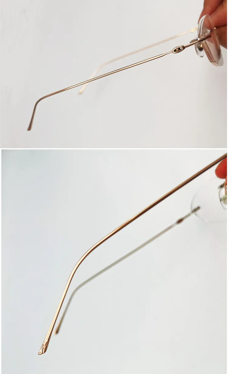 Entwickelt Frauen Randlose Brille Reinem Titan Brillen Optische Rahmen Rezept Rahmenlose Spektakel Einfache Linie Tempel 1280 – Detail 6