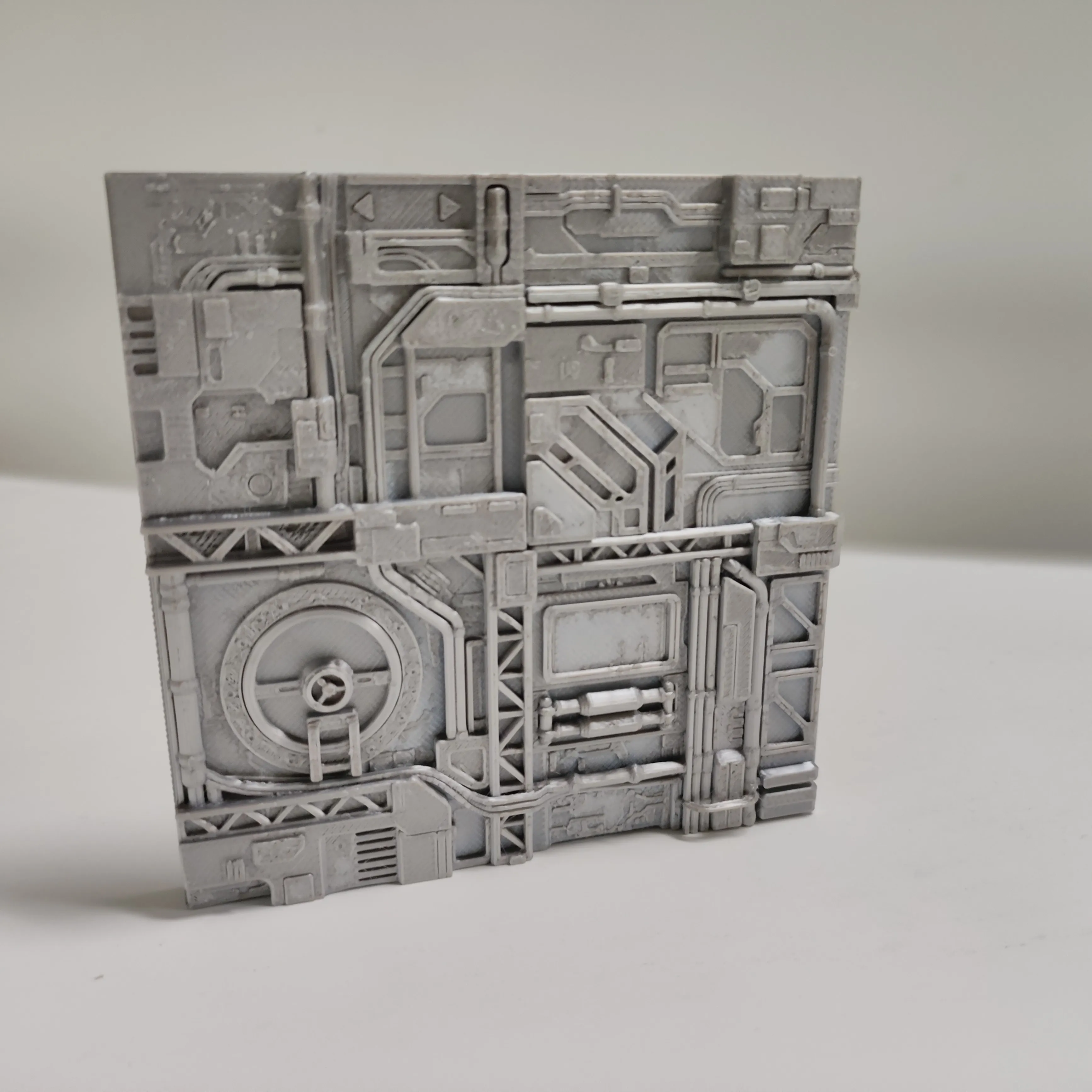 Carrelage mural de station industrielle science-fiction - Panneau intérieur de vaisseau spatial futuriste, base de terrain cyberpunk pour paysages miniatures
