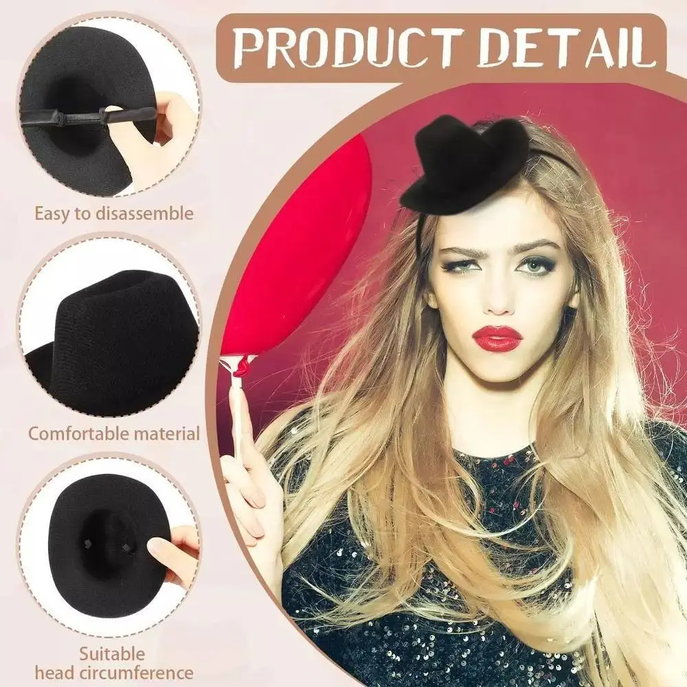 Opaska do włosów Kowbojski Kapelusz Opaska na głowę Nakrycie głowy Impreza Nakrycie głowy Kapelusz Kowbojski Obręcz do włosów Narzędzia do stylizacji Akcesoria do włosów Festiwalowa Opaska do włosów