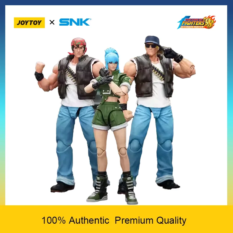[Auf Lager] JOYTOY×SNK 1/18 KOF 98UM Ikari Warriors Team 3er-Pack Ralf Jones & Leona Heidern & Clark Still Anime Actionfiguren-Set