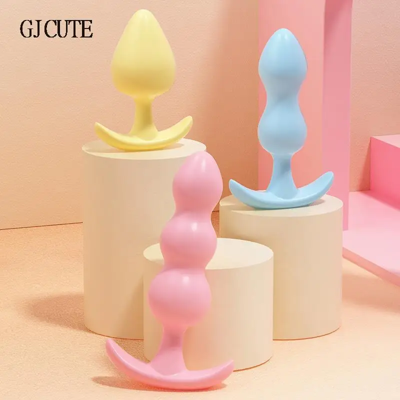 3pcs/Set Soft Silicone Anal Plugs Beginner Anal Stimulator Trainer Sex Play Toy Jelly Back Court Female Flirt Butt Plug