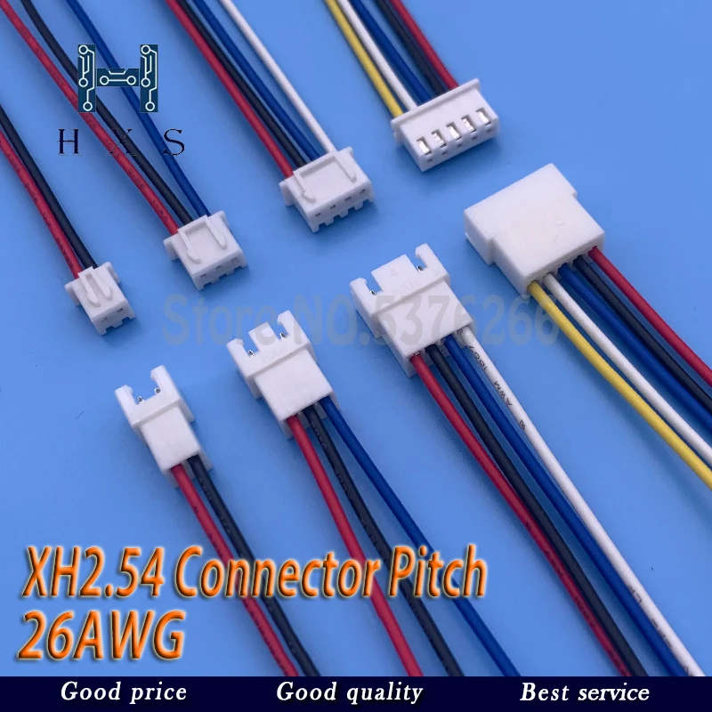 10PCS XH2.54 Connector Pitch 2.54mm 2P 3P 4P 5P 6P Male Female Plug Jack JST Wire Connector 26AWG Battery Charge Cable Adapte