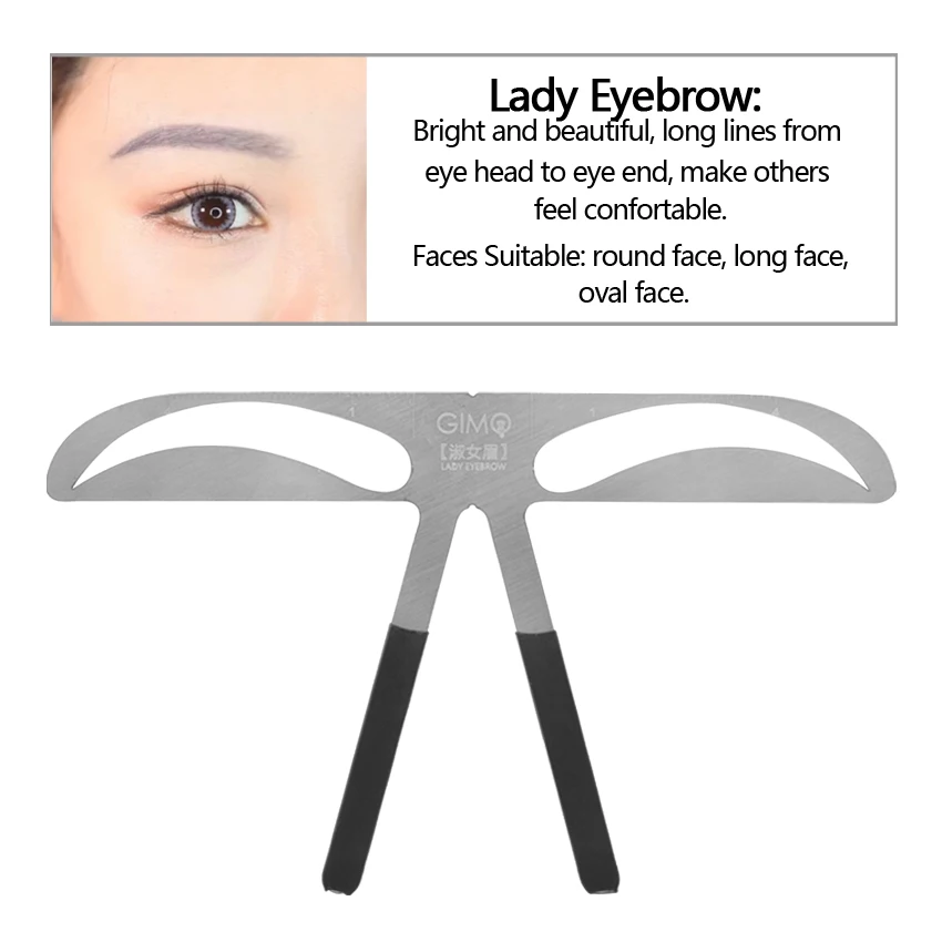 Trucco Sopracciglio Stencil Righello Sopracciglio Metallo Trucco Permanente Tatuaggio Posizione Forma Righello per Bellezza Cosmetico Strumenti Modello Fai da Te