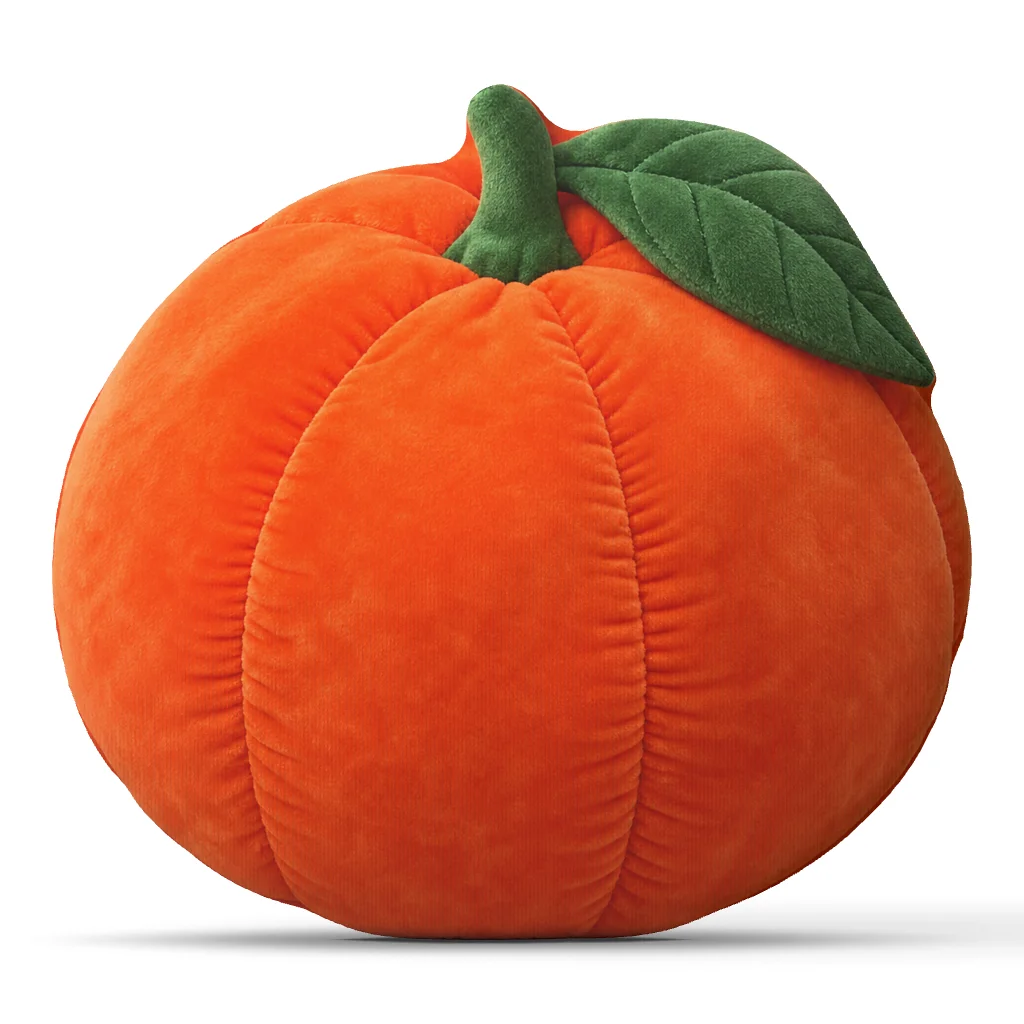 Orange Pumpkin Plush Pillow Stuffed Fall Cushion Autumn Throw Pillow for Sofa Halloween Harvest Home Decor Seasonal Gift