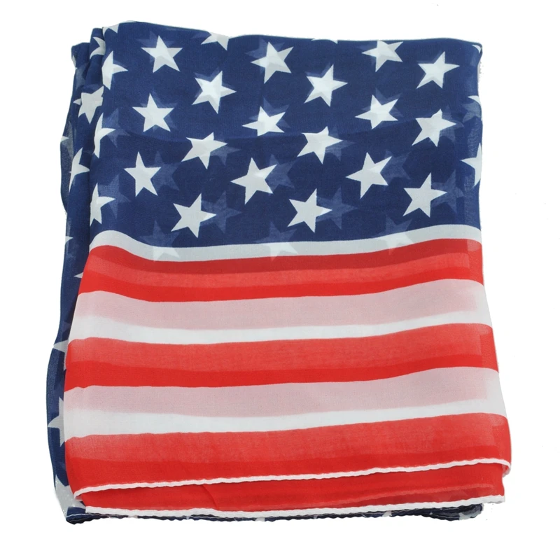 

NEW-Women Girl Scarves American Flag US Flag Patriotic Theme Scarves